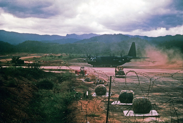 Kham Duc, C-130 departing after fuel resupply
