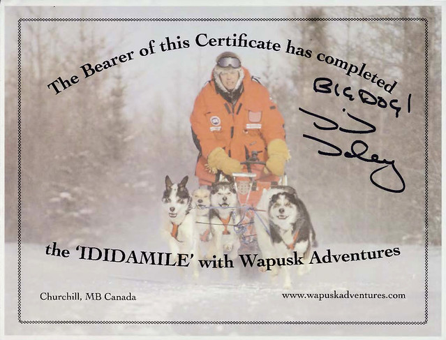 Wapusk Adventures: Dave Daley-signed certification that 