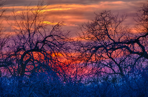 sunset sky silhouette hdr