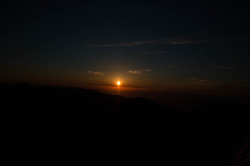 石鎚山の夕日