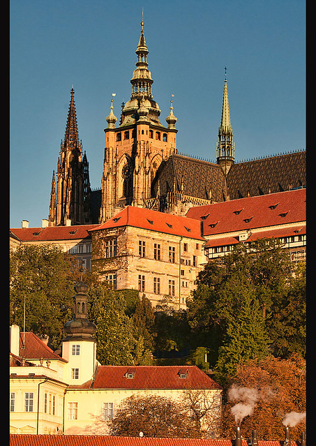 Prague Castle rises above the city, Prague, Czech Republic