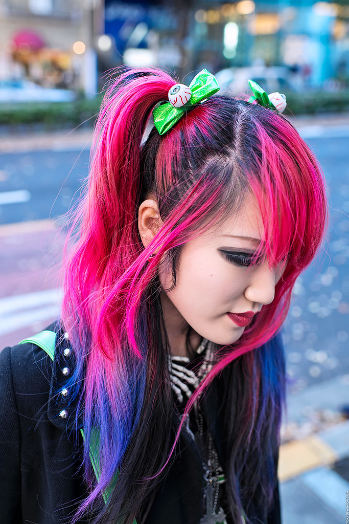 Pink-Purple Dip Dye Hair, Harajuku | Friendly Japanese high … | Flickr