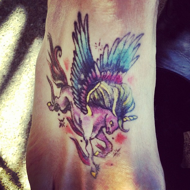 The ultimate Pegasus Unicorn tattoo (this is a man's foot)… | Flickr