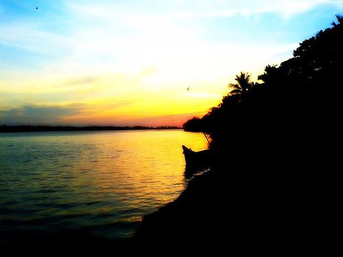 Sunset by the_yellow, From Nethravathi River Banks - Mangalore, Karnataka, India.sunset india water river bank karnataka m