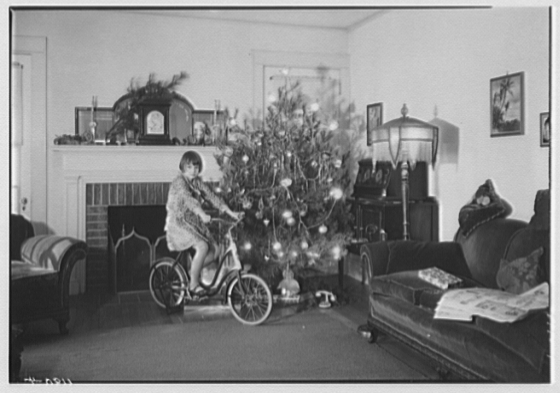 "Christmas of 1930" (with bike & tree)