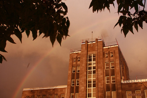 light sunset rainbow cityhall dramatic townhall coucherdesoleil arcenciel hôteldeville shawinigan