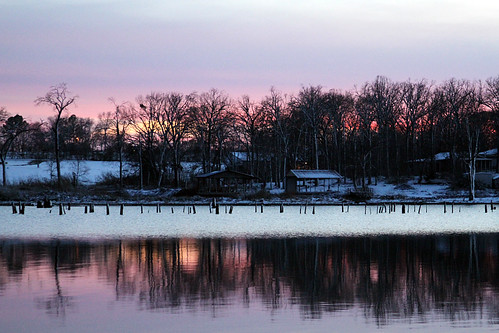 christmas sunset lake water frozen texas fork emory