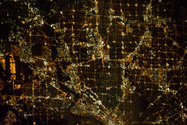 Dallas at Night (NASA, International Space Station, 11/15/12)