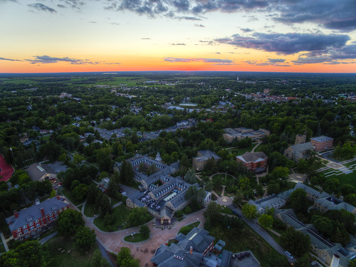hdr sunset landscape nature trees aerial drone quadcopter dji phantom3 college campus stlawrence university canton newyork northcountry dana hall