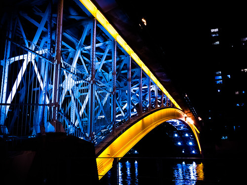 bridge reflection japan night lumix landscapes osaka nightview gf2
