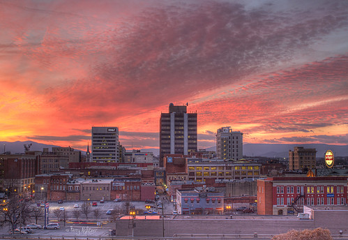city sunset sky mountains clouds buildings twilight downtown roanoke terry tableau hdr aldhizer terryaldhizercom
