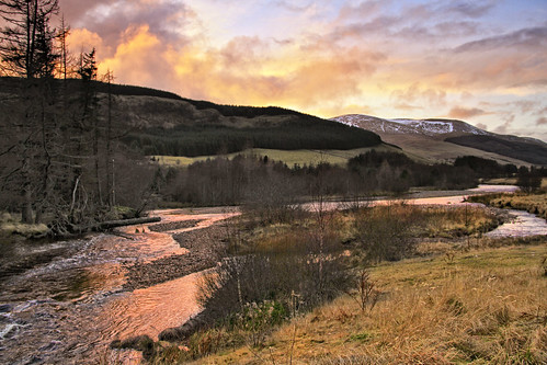 sunset water clouds canon river landscape scotland stream day cloudy perthshire hills 7d dslr pwwinter