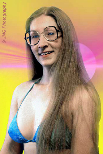 portrait sexy glasses glamour sisterinlaw longhair bikini blonde cleavage bareshoulders