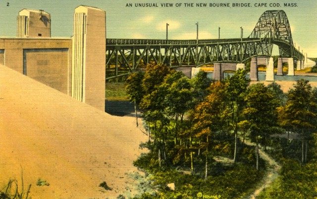 Vintage Postcard - Bourne Bridge - Cape Cod - Massachusetts