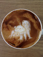 Today's latte, Tachikoma from Ghost in the Shell.