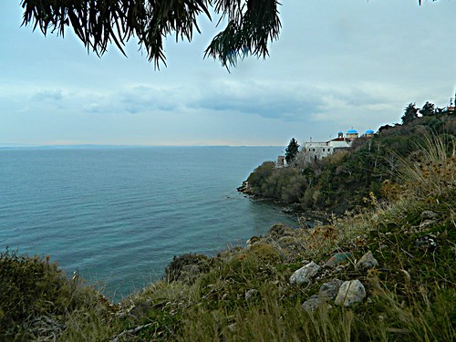 church nature greece seaview