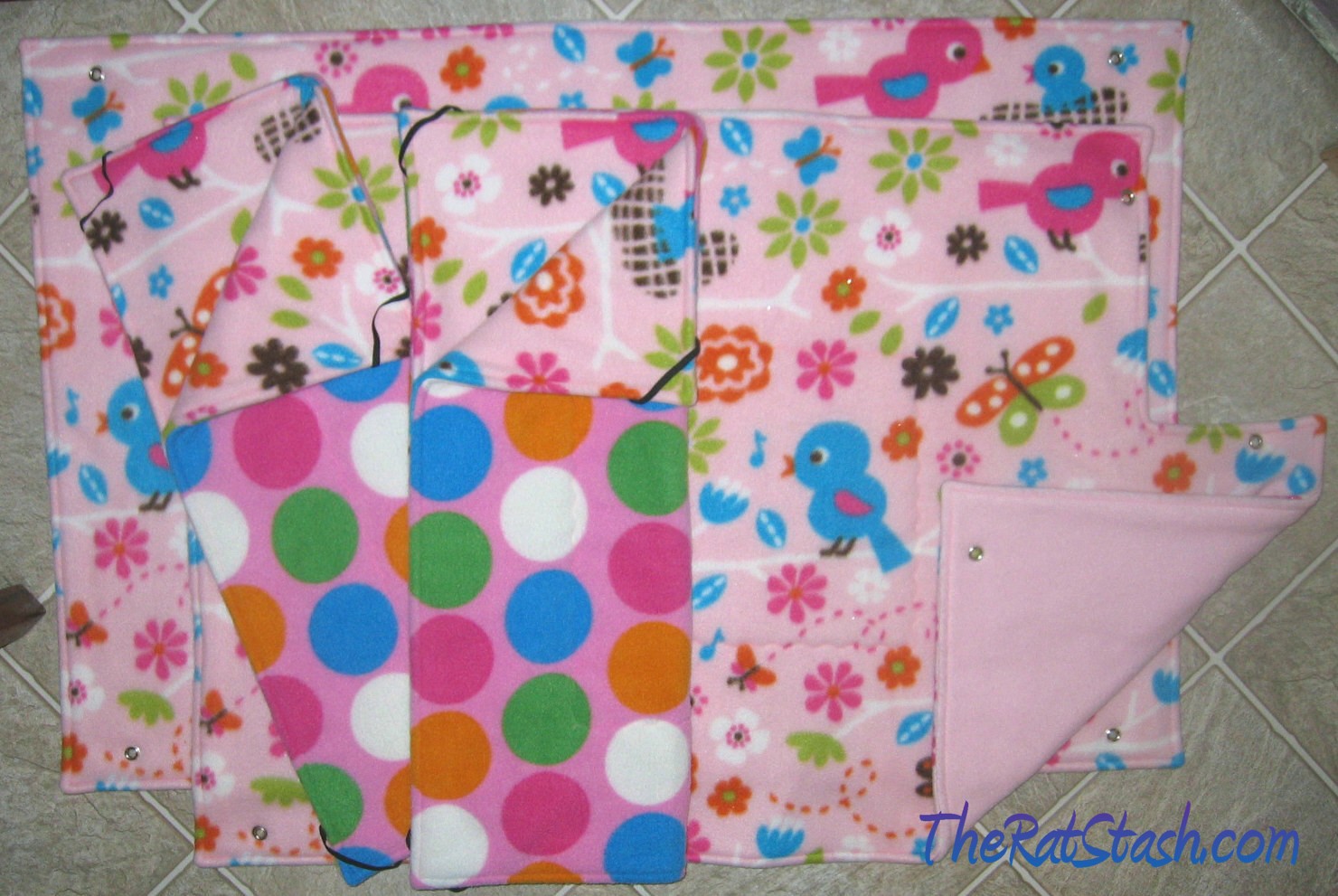 For Mary: Double FN/CN Liners w/ terrycloth padding in "circles/flowers girl fabric"