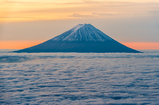 Fuji morning view from Mt.Kokushi