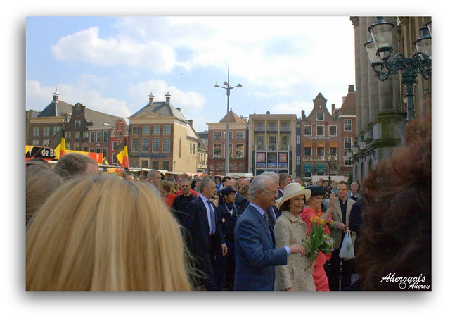 Royalty in Groningen,King Gustav and Queen Silvia from Sweden, Queen Beatrix from the Netherlands.Europe.