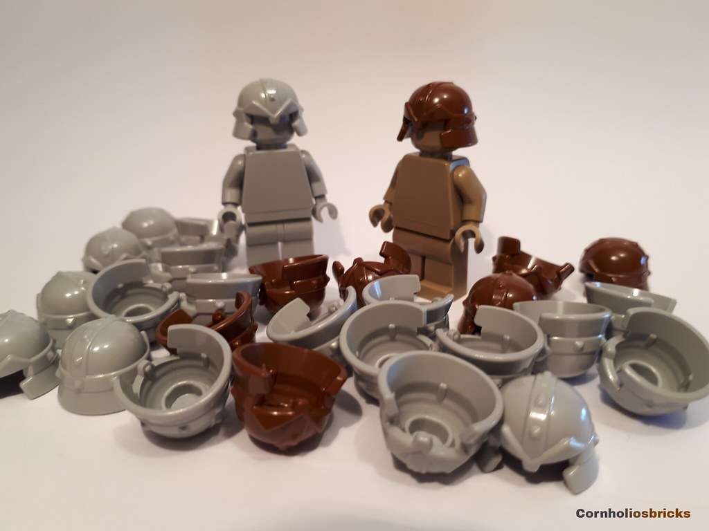 x1 NEW Lego Minifig Headgear Helmet Castle w/ Cheek Protection Reddish Brown 