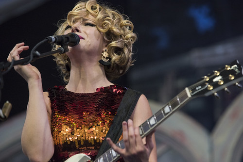 Samantha Fish in the Blues Tent during Jazz Fest day 1 on April 27, 2018. Photo by Ryan Hodgson-Rigsbee RHRphoto.com