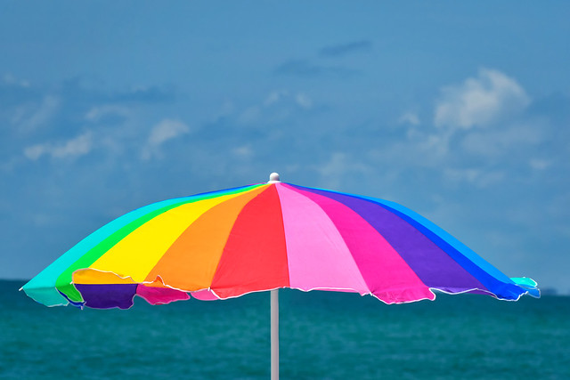 Beach Umbrella on Nokomis Beach, Florida, Gulf of Mexico