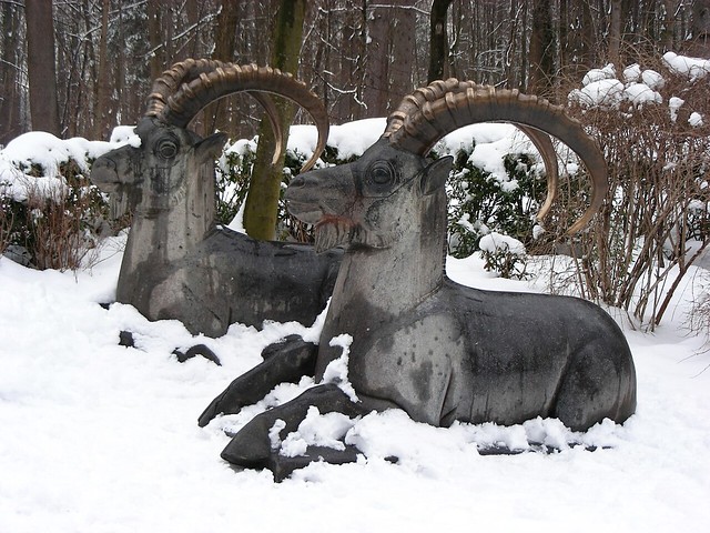 Munich 001: Ibex statues at the zoo entrance