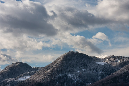 trees winter snow clouds january slovenia peaks 2013 dobrovlje