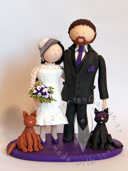 Brautpaar mit Katzen