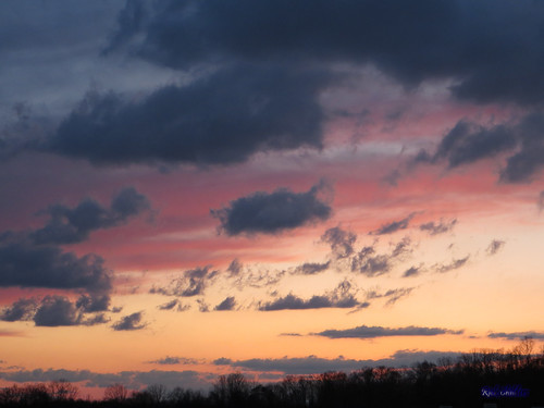 pink blue sunset sky orange clouds treesilhouette colorful atmosphere westvirginia randomsky rcvernors barboursvillewv rickchilders