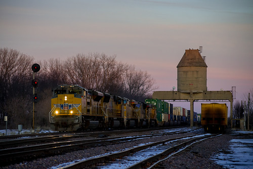 railroad sunset train illinois nelson il unionpacific locomotive coalingtower emd intermodal doublestack sd70ace nikond600 genevasub nikon70300mmf4556vr