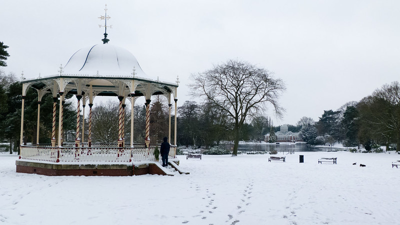Bandstand, boating lake and beyond: snow