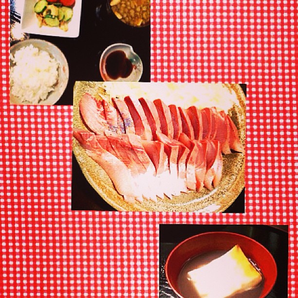 1 24夕ご飯 ツバスのお刺身など Rawfish Oshiruko Yum Piyoko Flickr