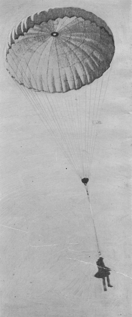 A British Observer Parachuting from a Balloon