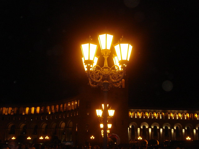 Republic Square's lights....