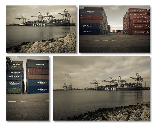 Quadryptique du container du Havre