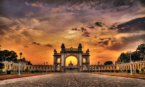 sunset sky cloud india gate palace karnataka mysore hdr ηλιοβασίλεμα παλάτι κτήριο πύλη σύννεφο ουρανόσ buildingκτίριο