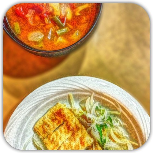 #PicFrame #夕食 #dinner #豆腐ハンバーグ #ミネストローネ #yummy #prohdr #painteresque #biglens #gochicame #ごちカメ | by Drifter tarkun