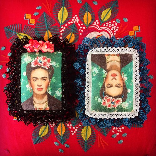 two fridas. embroidered ornaments