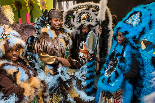 Wild Opelousas excitedly prepares to show their suits to classmates and teachers on Febuary 8, 2018. Photo by rhrphoto.com.