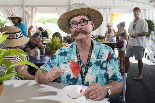 In the WWOZ Hospitality Tent Jazz Fest day 2 on April 28, 2018. Photo by Ryan Hodgson-Rigsbee