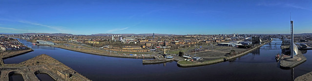River Clyde, Glasgow Panorama from above.