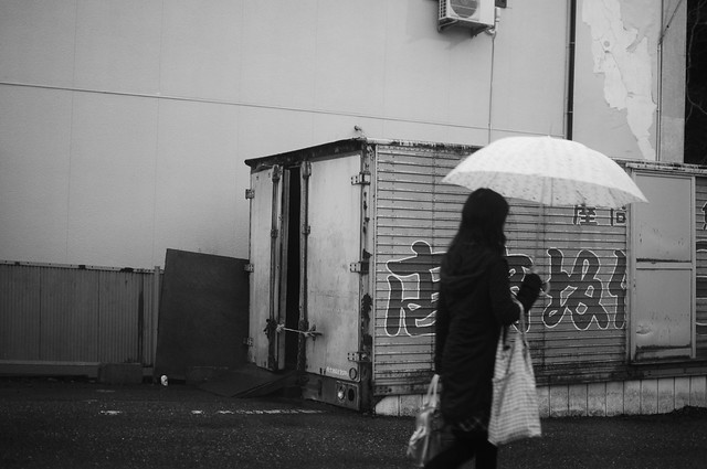container and umbrella