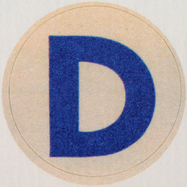 Vintage Sticker Letter D