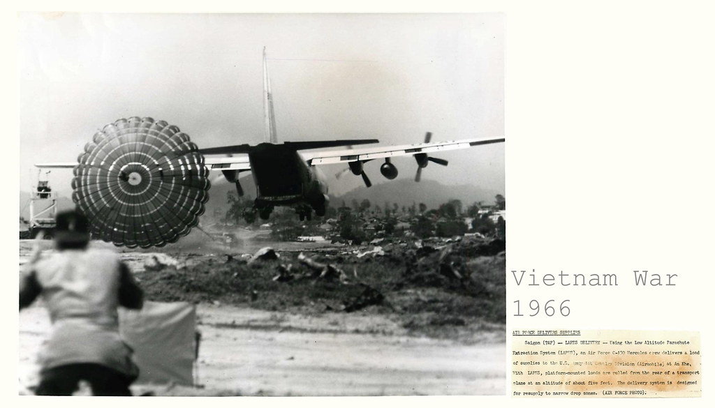 1966 USAF C-130 Uses LAPES to Deliver Supplies at An Khe - Press Photo