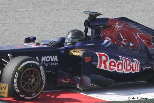 Daniel Ricciardo in his Toro Rosso at Formula One Winter Testing 2013