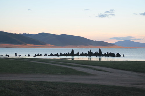 lake mongolia white sunset great