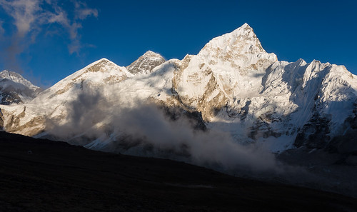 nepal sunset mountains trekking ngc himalaya everest kala nuptse patthar