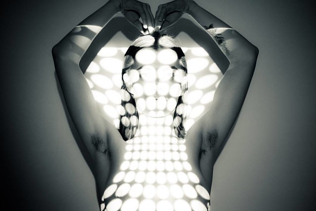 Projector Series - Amy  Convex spot pattern.  Model: Amy Mya (@dinguus @hausmodels)  Photographer: Geoffrey Dunn  #gdphoto #projector #projectorseries #fineart #fineartphotography #model #female #canberra #woman #impliednude #armpit #monochrome #model  #h