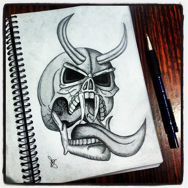 Devil Skull Work Evil Raw Tattoo Pencil Passion Pi Flickr